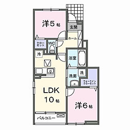 エースガーデン　I 1階2LDKの間取り