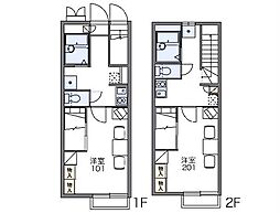 レオパレス追分台B 1Kの間取図画像