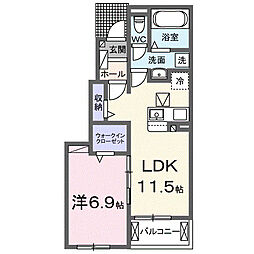 サク・ラ　ワン 1階1LDKの間取り