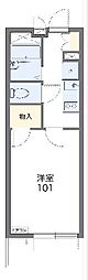 レオパレストレディア 3階1Kの間取り