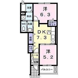 エス・グランツ 2DKの間取図画像