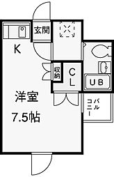ＲＸ神宮前 3階ワンルームの間取り
