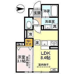 TORISIAS一条 1階1LDKの間取り