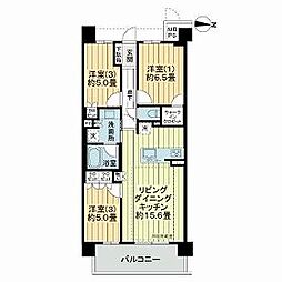ライオンズ嵯峨天龍寺若宮　西の邸 317 3階3LDKの間取り