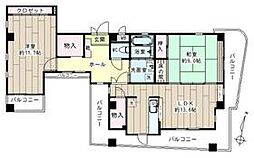 レ・ジェンヌ・サトウ 9階2LDKの間取り