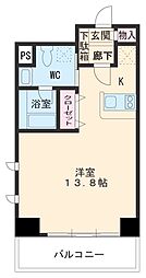 ベレーサ新瑞橋 2階ワンルームの間取り
