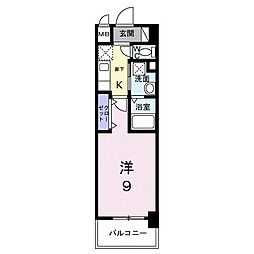 JR鹿児島本線 大野城駅 徒歩4分の賃貸マンション 10階1Kの間取り