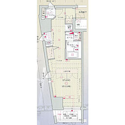 エステムプラザ横濱元町山手 501 5階ワンルームの間取り