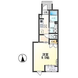 仮）大塚町新築アパートＡ棟 1階1Kの間取り