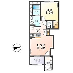 仮）大塚町新築アパートＢ棟 1階1LDKの間取り