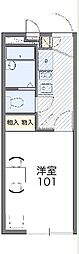 レオパレスルミエールエスト 2階1Kの間取り