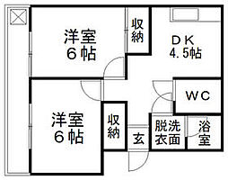 青柳マンション 3階2DKの間取り