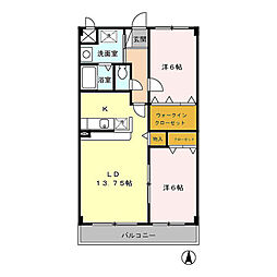 Ａｖｅｎｉｒ Ｃｉｅｌ 3階2LDKの間取り