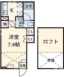 セリングトゥーレ 1階ワンルームの間取り