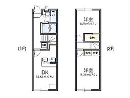 レオパレス半田東Ａ 1階2DKの間取り
