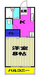 コーポ川島第6 1階1Kの間取り