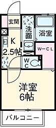 JR総武線 津田沼駅 徒歩16分の賃貸アパート 1階1Kの間取り