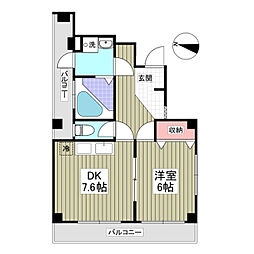 京急本線 京急鶴見駅 徒歩17分の賃貸マンション 4階1DKの間取り