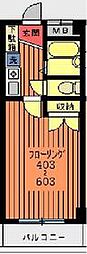 ラピス第三ビル 6階1Kの間取り