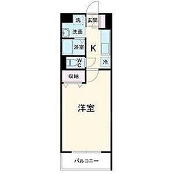 フィオレティーナ四日市 1階1Kの間取り