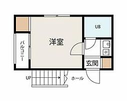 西武国分寺線 恋ヶ窪駅 徒歩11分の賃貸マンション 1階1Kの間取り