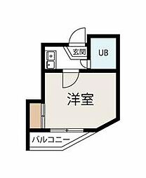 西武国分寺線 恋ヶ窪駅 徒歩11分の賃貸マンション 3階1Kの間取り