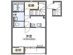 レオネクストルーチェ 2階1Kの間取り