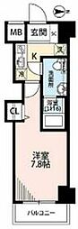プレール・ドゥーク川崎大師 1Kの間取図画像