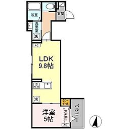 都営新宿線 大島駅 徒歩3分の賃貸アパート 2階1LDKの間取り