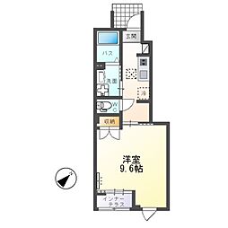 JR常磐線 勝田駅 バス22分 外野下車 徒歩13分の賃貸アパート 1階1Kの間取り