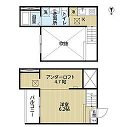 ステラ川西(ステラカワニシ) 1階ワンルームの間取り