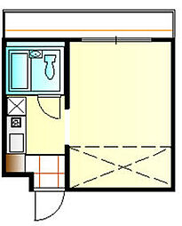 ヴィラ鷹の台 208 2階ワンルームの間取り