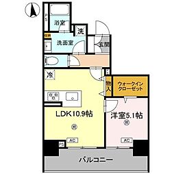 Osaka Metro谷町線 谷町四丁目駅 徒歩6分の賃貸マンション 9階1LDKの間取り