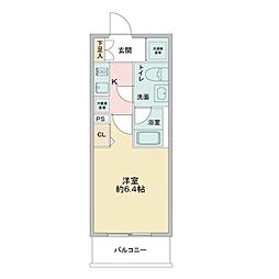 京成本線 お花茶屋駅 徒歩7分の賃貸マンション 4階1Kの間取り