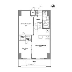 東京メトロ丸ノ内線 西新宿駅 徒歩5分の賃貸マンション 13階1SLDKの間取り