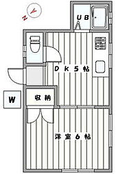 コーポ竹 1階1DKの間取り