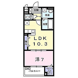 メゾンドエフ 2階1LDKの間取り