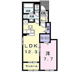 フェリース　Ａ 1階1LDKの間取り