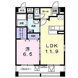 アネーロ・ネオ 1LDKの間取図画像