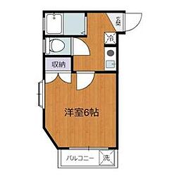 東急世田谷線 松原駅 徒歩10分の賃貸アパート 1階1Kの間取り