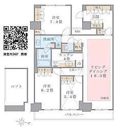 東京メトロ有楽町線 豊洲駅 徒歩13分の賃貸マンション 14階3LDKの間取り