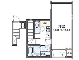 近鉄名古屋線 近鉄蟹江駅 徒歩5分の賃貸アパート 2階1Kの間取り