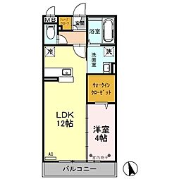JR武蔵野線 新三郷駅 徒歩19分の賃貸アパート 3階1LDKの間取り