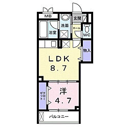 西武池袋線 保谷駅 徒歩9分の賃貸マンション 1階1LDKの間取り