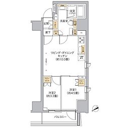 リビオメゾン新宿ｗｅｓｔ 12階2LDKの間取り