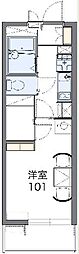 レオパレスルミュール3 1Kの間取図画像