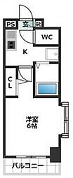 スカイコート浜松町 1Kの間取図画像