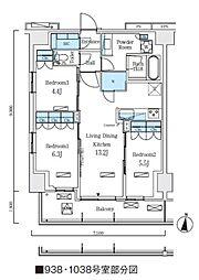 東京メトロ南北線 志茂駅 徒歩8分の賃貸マンション 5階3LDKの間取り