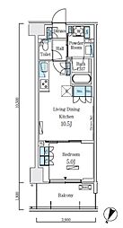 東京メトロ南北線 志茂駅 徒歩8分の賃貸マンション 5階1LDKの間取り