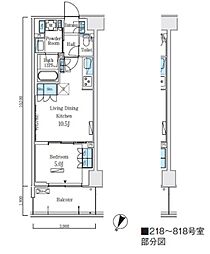 東京メトロ南北線 志茂駅 徒歩8分の賃貸マンション 3階1LDKの間取り